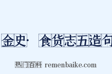 金史·食货志五造句是什么意思的图片